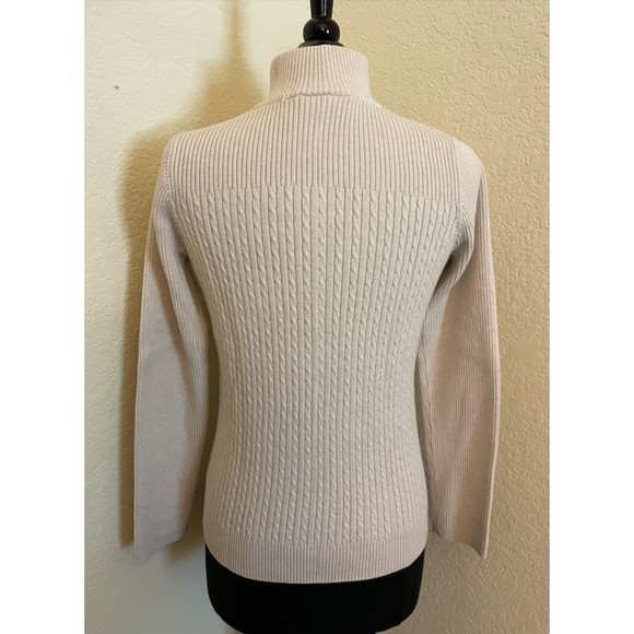 Croft & Barrow Cream High Neck Half Zip Sweater- Sz M - Picture 2 of 7